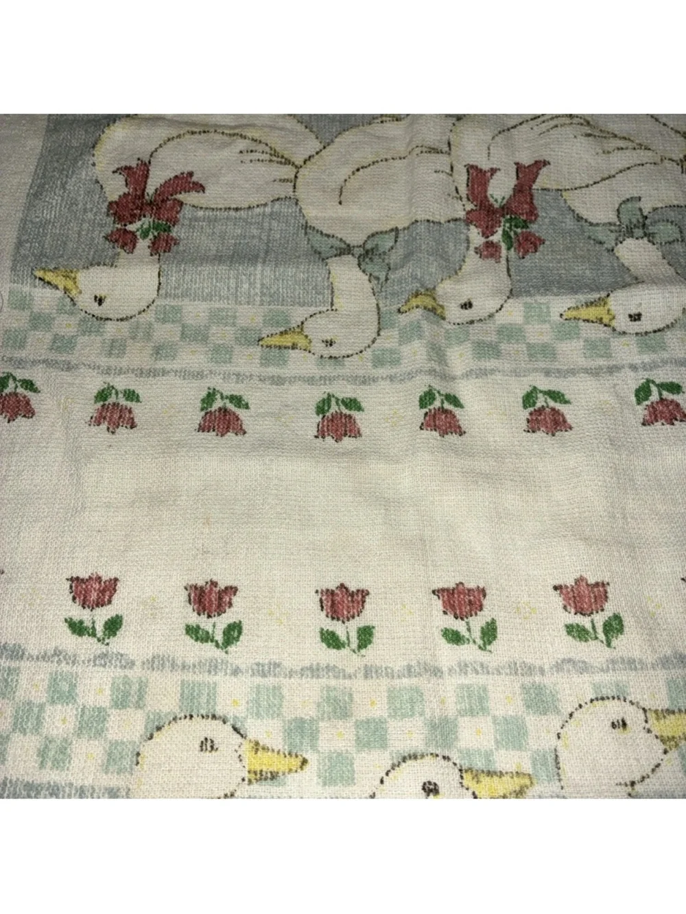 Vintage marmalade goose tea towel- faded thin and spots